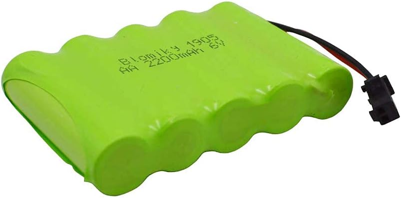Blomiky 6V 2200mAh Ni-MH 5 AA Rechargeable Battery Pack with SM-2P Black 2 Pin Connector Plug and USB Cable for RC Truck Cars Vehicles 6V NiMh