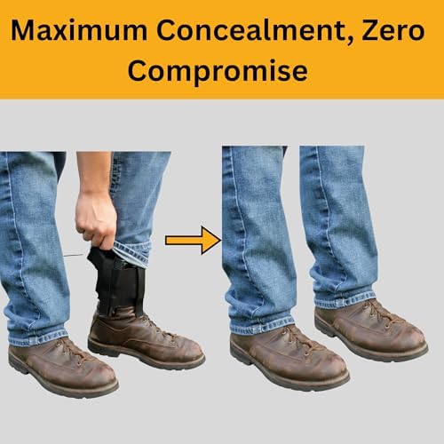 Daltech Force­ Ankle Holster and Mag Holster with Padded Neoprene - CCW Concealed Carry Gun Ankle Holster, Black