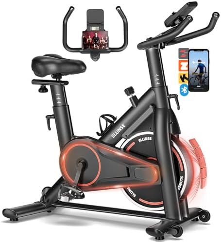 Exercise Bike, Adjustable Magnetic Resistance Stationary Bikes for Home with App Compatible