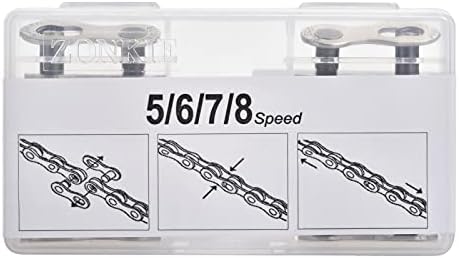 ZONKIE 5/6/7/8 Speed Removable Quick Split Chain Link in Silver x4