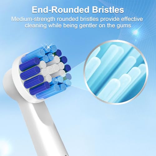 16 Pack Precision Replacement Brush Heads Compatible with Oral B Braun Electric Toothbrush. 8pcs White and 8pcs Black.