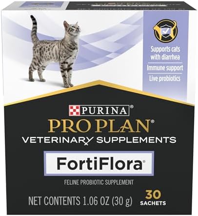 Pro Plan Veterinary Diets FortiFlora Daily Probiotic Powder Supplement for Cats with Digestive Support and Immune System