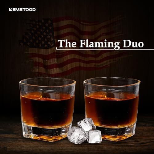 Kemstood Whiskey Decanter Sets for Men - Etched World Globe Design with Wood Stand & 2 Glass - Ideal for Dignified Drinking, Home Decor - Unique Whiskey Gifts for Men - 28 oz / 850 ml Capacity