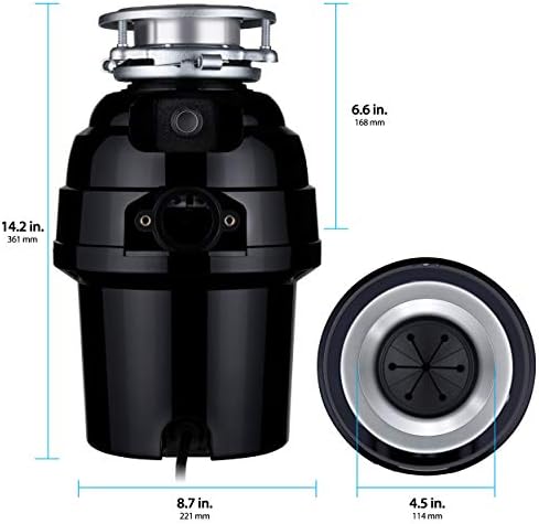 Eco Logic 1/3 HP Garbage Disposal, Universal 3-Bolt Mount, Power Cord