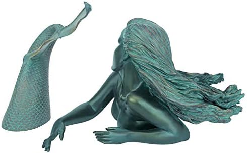 Design Toscano Meara the Mermaid Swimmer Indoor/Outdoor Garden Statue for Patio, Pool or Lawn, 16 Inches Wide, 7 Inches Deep, 7 Inches High