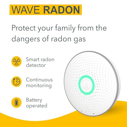 Airthings 2950 Wave Radon - Smart Radon Detector with Humidity & Temperature Sensor – Easy-to-Use – Accurate – No Lab Fees – Battery