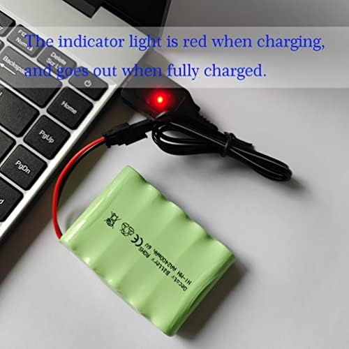 6V Battery Pack, 2400mAh Ninh Rechargeable AA Battery Pack, Come with Charge Cable, for RC Truck Cars Power Tools (SM Plug)