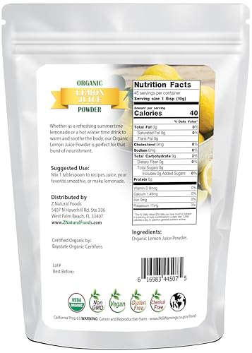 Z Natural Foods Organic Tart Cherry Juice Powder - Vegan, Kosher, 1 lb