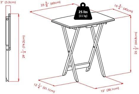 Winsome Darryl Set of 4 Oversized Foldable Tables, Walnut, 26" | Easy to Store Portable Fold Up Table Set for Kitchen, Living Room TV Dining, Crafts, Puzzles, Work From Home