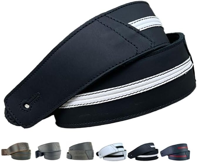 The Original Straight Up Full Grain Padded Leather Guitar Strap - For Electric, Acoustic and Bass Guitars