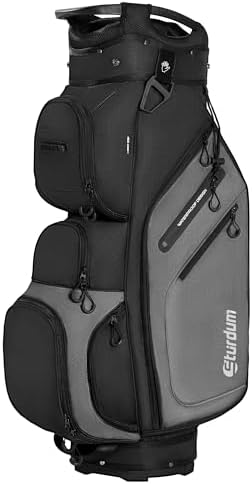 Golf Cart Bag 14-Way Organizer Divider, Lightweight 5.5 lbs Golf Club Bags for Men & Women, 10 Pockets with Cooler, Dual Waterproof Valuables Pockets, Rain Cover