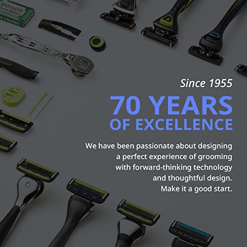 Dorco Pace 7 - Shaving Razor System for Men with Seven Curved Blades - Value Pack (10 Cartridges + 1 Handle)