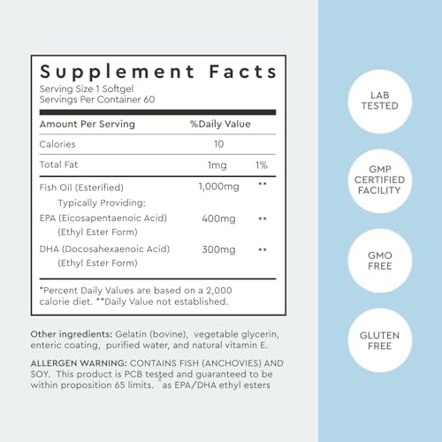 Alaya Naturals - Omega 3 Fish Oil, 1000 mcg, 60 Softgels, Non-GMO, No Fishy Aftertaste