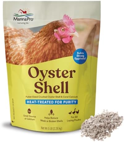 Manna Pro Crushed Oyster Shell for Chickens, Calcium Supplement, 5 lb Bag