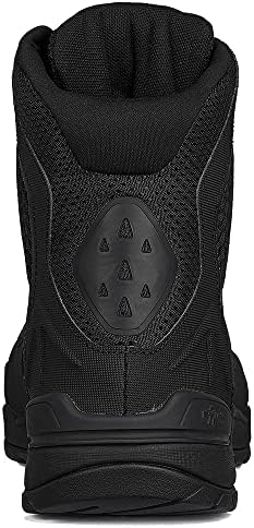 Tactical Research TR1040-T 7 Inch Ultralight Black Tactical Boots for Men - Non-Polishable Leather and Nylon with Slip-Resistant TR HiTRAC Outsole