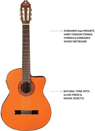 Washburn Classical C5CE Cutaway , Acoustic Electric Guitar | Nylon strings; Spruce top; Classical body; Onboard electronics