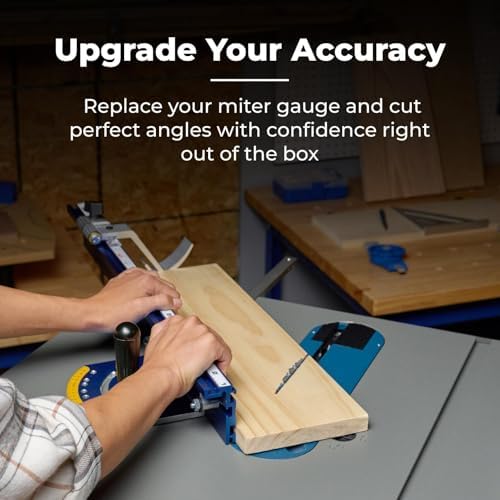 Kreg Precision Miter Gauge System - Adjustable Table Saw Miter Gauge Fence - High Accuracy Angle Cutting Tool - KMS7102