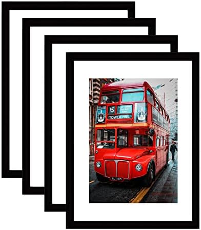 pojah 12x12 Black Picture Frame Set of 4,Wall Frames,HD Plexiglass