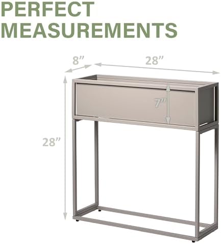 Cocoyard Metal Elevated Planter Box - 28" Raised Garden Bed with Legs for Indoor and Outdoor - Tall Rectangle Planter with Felt Liner