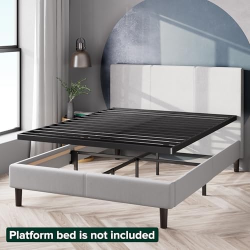 Zinus Quick Lock Bunkie Board, Box Spring and Bed Slat Replacement, Queen | Metal Frame with Steel Slats, Durable Construction Easy Assembly