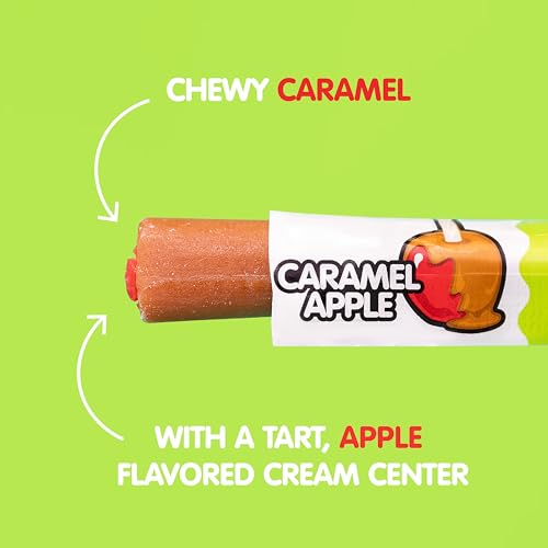 Goetze's Candy Caramel Apple Cow Tales, 2.25 lb 36ct Canister | Chewy Caramel Apple and Smooth Cream Filling, Delicious Treats Fresh from the Factory