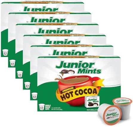 Junior Mints Chocolate Mint Flavored Hot Chocolate Pods, Compatible with 2.0 K-Cup Brewers, 12 Count - Cool Mint and Cocoa Treat
