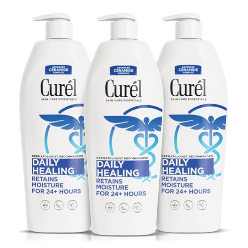 Curel Daily Healing Body Lotion for Dry Skin, Dermatologist Recommended Hydrating Body Lotion with Advanced Ceramides Complex, 20 Oz