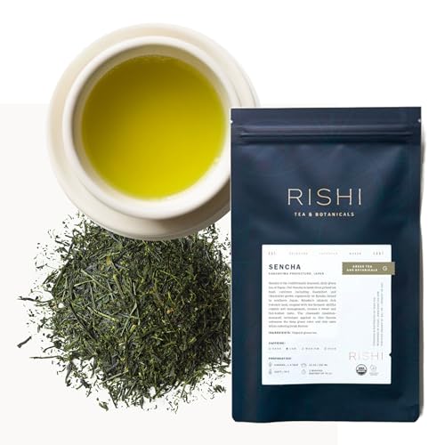 Rishi Tea Sencha Green Japanese Organic Sachet Tea Bags, Caffeinated, 15ct | Classic Japanese Sencha Green Tea, Enjoy Hot or Iced, Sustainable, 15 Servings
