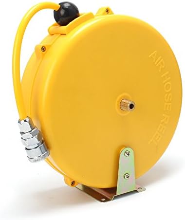 Mini Air Hose Reel With 1/4in. x 26ft. | Retractable Air Compressor Hose for Pneumatic Tools, Auto Rewind, Ceiling/Wall Mount