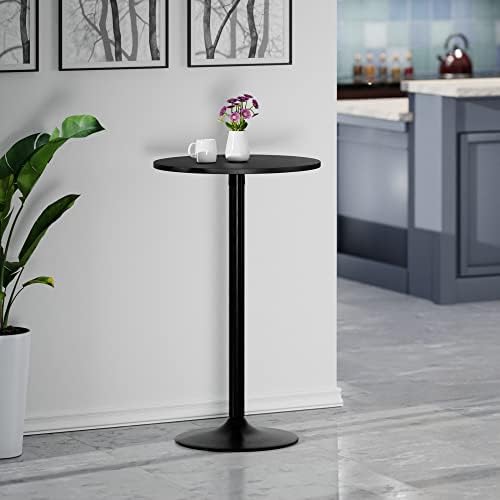 Winsome Obsidion Round Tall Pub Table, Black, 40" | Small High Top Circle Bar Style Cocktail or Bistro Table for Kitchen, Breakfast Nook, Dining Area