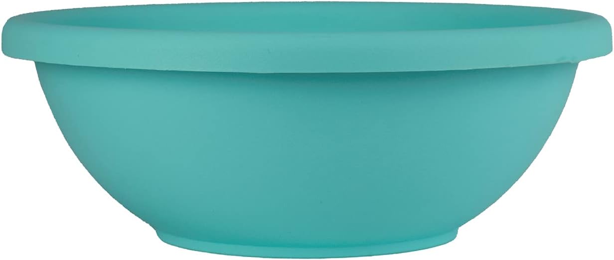 The HC Companies Shallow Planter with Drainage - Contemporary Garden Bowl Planter for Flowers, Herbs & More - Round Succulent Planter Pot for Indoors and Outdoors (20" Clay, Pack of 1)