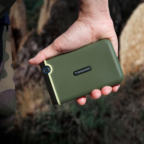 Transcend 4TB StoreJet 25M3 Rugged Portable HDD, One Touch Backup
