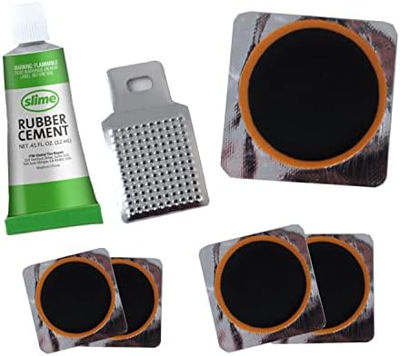 Slime 1022-A Tube Rubber Patch Kit, for Bikes and Other Inflatables, Contains, 5 Patches, Scuffer and Glue