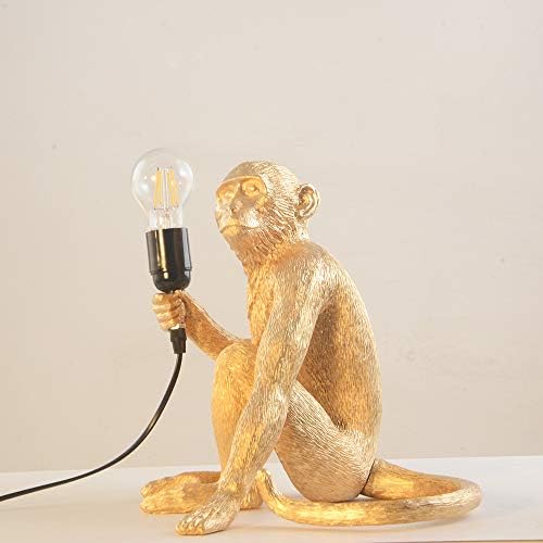 Golden Monkey Table Lamp, LongTN LED Resin Sitting Monkey Lighting
