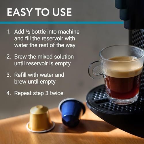 IMPRESA Coffee Machine Descaler (2 Uses Per Bottle) - Made in the USA - Universal Descaling Solution, Compatible with Nespresso, Delonghi and All Single Use Coffee and Espresso Machines