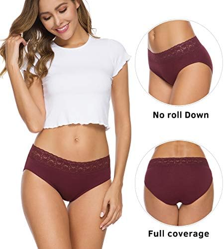 Hipster Panties for Women Underwear Lace Bikini Hip-huggers Panties 5 Pack