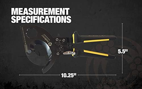 Southwire Cable Cutter Tool - Ratcheting Action for Smooth, Controlled Cuts - Hardened Steel Blades - Molded Grip - Cuts Copper & Aluminum Wire - 750 MCM Capacity