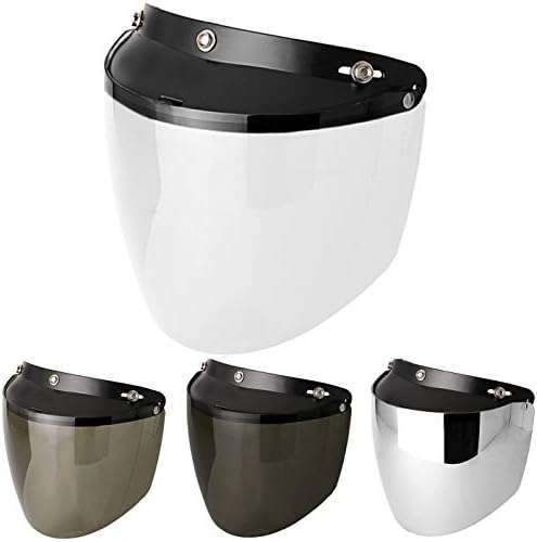 3-Snap Flip Shield Visor for Motorcycle Helmets (Clear)