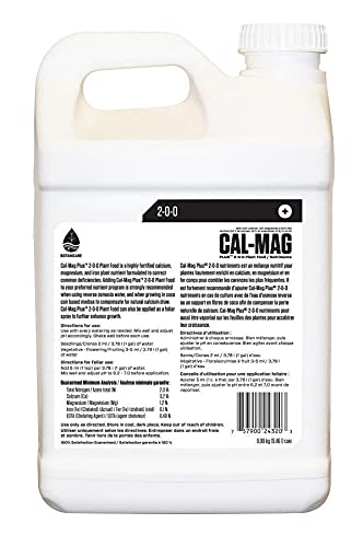Botanicare Cal-Mag Plus, A Calcium, Magnesium, and Iron Plant Supplement, Corrects Common Plant Deficiencies, Add to Water or Use as a Spray, 2-0-0 NPK, 1-Gallon