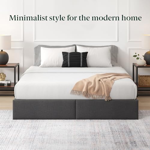 Zinus Maya Platform Bed Frame, Four Underbed Storage Drawers, Full | Secure Locking Drawers, Modern Upholstered Look, Minimalist Design, Straightforward Assembly, No Box Spring Needed
