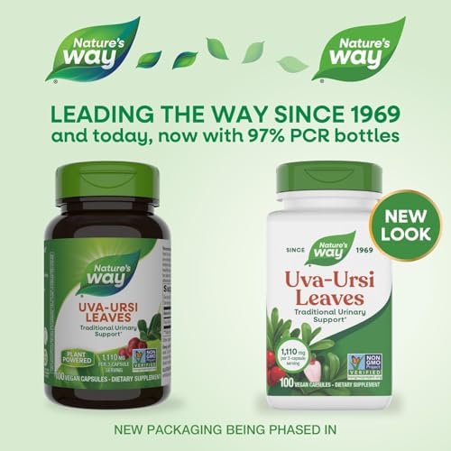 Nature's Way Uva Ursi, 1,440 mg per Serving, 100 Capsules (Packaging May Vary)
