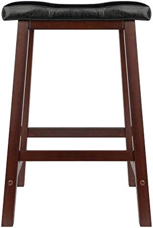 Winsome Mona Stool, 24", Antique Walnut
