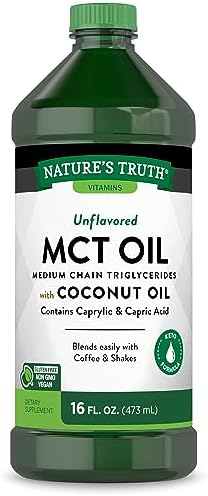 Nature's Truth MCT Oil | 16 fl. oz | Keto, Unflavored Formula | with Coconut Oil | Vegan, Non-GMO