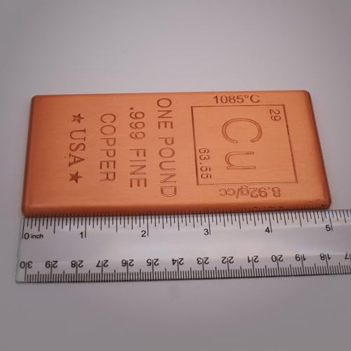 1 lb Copper Bar (Flat Style) .999 Pure Paperweight | Element Design with Certificate of Authenticity