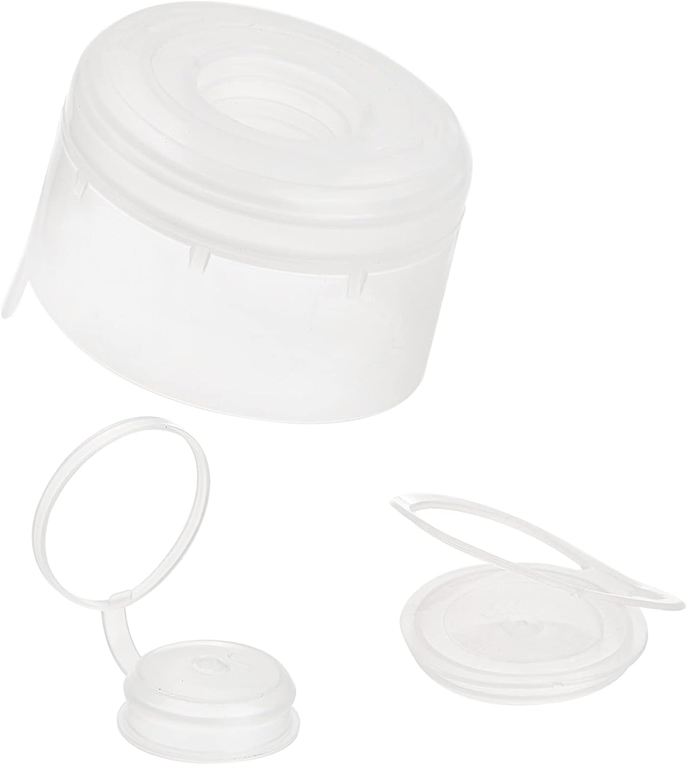 Jucoan 100 Pack Water Bottle Caps, 55mm 3&5 Gallon Non Spill Water Jug Caps, Replacement Snap On Caps for Water Dispenser Jugs