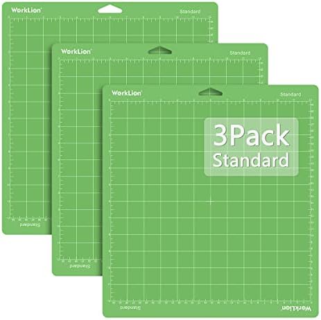 WORKLION Cutting Mat 12x12 Compatible with Maker/Maker 3/Maker 4/Air 2/Explore 3/4, Variety Sticky（Standard, Light