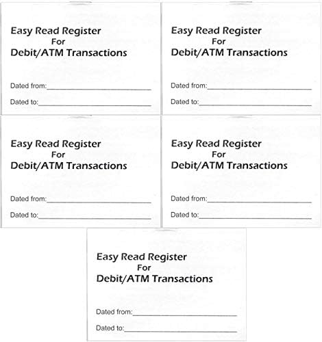 5 ATM Debit Card Mini Checkbook Registers