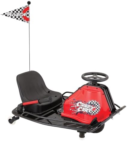 Razor Crazy Cart Sport - 24V Electric Drifting Go Kart, Variable Speed, Up to 12 mph, Up to 40 Minutes of Continuous Use