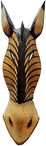Stoneage Arts Giraffe Zebra Face Mask Wall Hanging Décor Hand Painted Patterns African Safari Decorative Accent A Contemporary Variation An Awesome