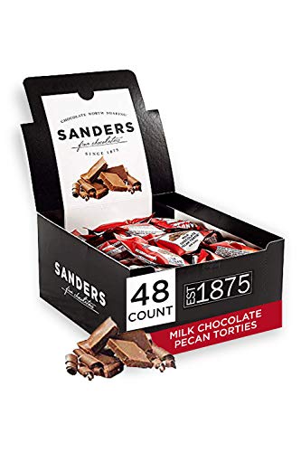 Sanders Milk Chocolate Pecan Tortie, Chocolate & Caramel Pecan Turtles, Individually Wrapped (48 Count), .5 Ounce (Pack of 48)